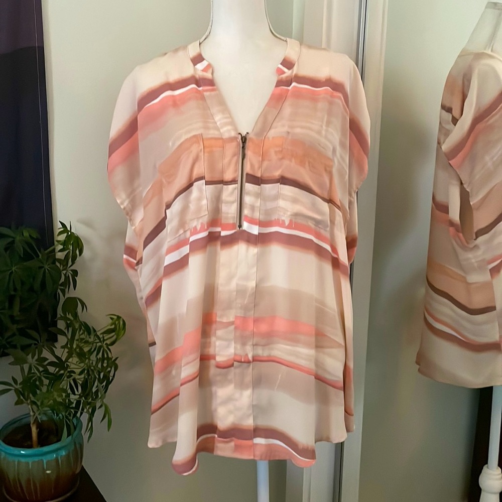 NWOT Torrid Pink Striped Blouse, Size 2X